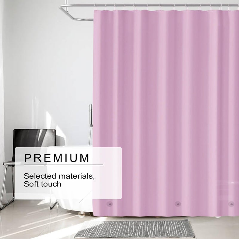 TIKABC Pink Shower Curtain Liner, 4G PEVA Shower Liner, Plastic Peva Waterproof Shower Curtains, 72x72 inch with Grommet Holes 3 Magnetic Weights - Image 2
